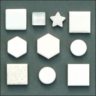 100 White Ceramic Glass Mosaic Tiles 10 Types