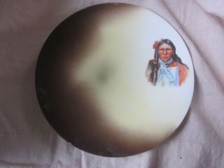 ANTIQUE NATIVE AMERICAN PLATE IOGA WARWICK MARKED STAMPED hand painted