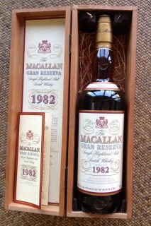 RARE Macallan Gran Reserva 18 Year Single Malt 1982 collector Scotch