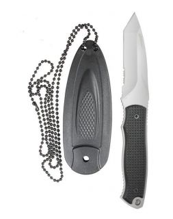 Neck Knife Zytel Sheath with Beeded Chain Plastic Handl
