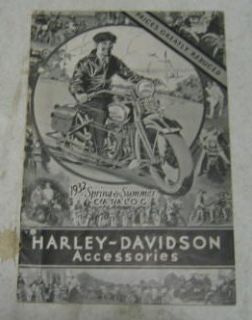 Harley Davidson 1932 Accessories Sales Brochure
