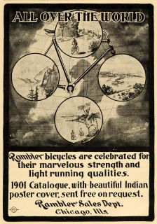  Ad Rambler Bicycle Bike Cycle World Globe   ORIGINAL ADVERTISING