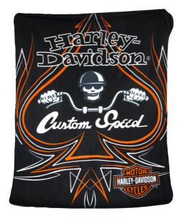 harley davidson custom speed fleece throw blanket