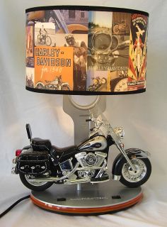 Harley Davidson Motorcycle Table Lamp Night Light w Engine Sounds