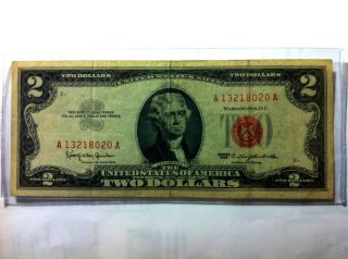 SERIES 1963 (2) DOLLAR NOTE  GRANAHAN  DILLON, RED SEAL V.F. CONDITION