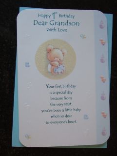 First Birthday Card Grandson with Fabulous Verses 1st