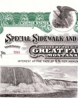 Great Falls Montana $$$ Improvement Bond Black Eagle