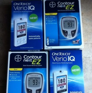 Diabetic Glucose Meter Lot 4 One Touch Verio IQ Bayer Contour Next EZ