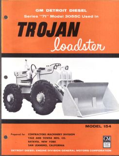  Towne Trojan Loadster Model 154 GM Detroit Diesel 3055C folder 1958