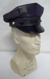 Vintage Mesh Summer Navy Uniform Police Hat Cap w Buttons Sz 6 3 4 NEW