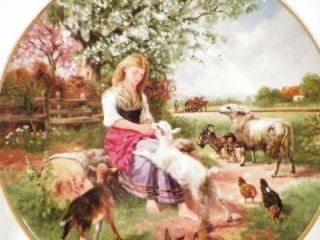 Kaiser Girl with Goats Collector Plate on The Farm Series A