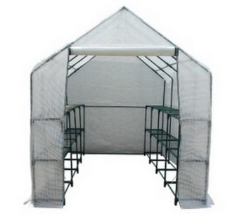 New 6x10 Poly Covered Greenhouse w Built in Shelves