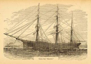 1872 Mercury School SHIP Boys Hart Island New York City Original