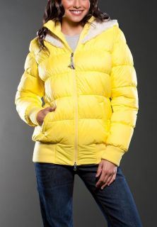  GB Puffy Down Ski Snowboard Jacket Gretchen Bleiler Yellow L