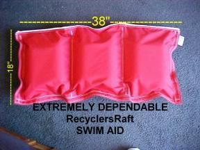 BRAND NEW RED canvas Recyclers Raft SWIM AID float AVAILABLE 4 KIDS