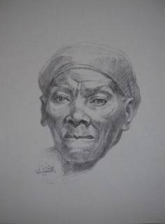 Hughie Lee Smith Portrait Harriet Tubman Repro Sketch