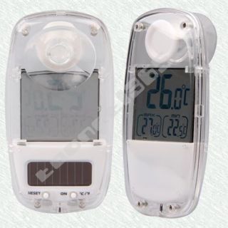 Solar Digital LCD Suction Window Greenhouse Thermometer