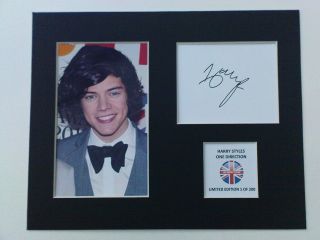 Limited Edition Harry One Direction Pop Music Signed Mount Display 1D