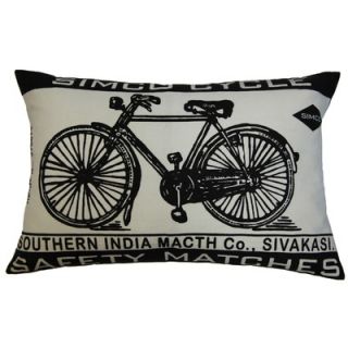Koko Company Match Co 13 x 20 Pillow with Ecru / Black Bicycle Print
