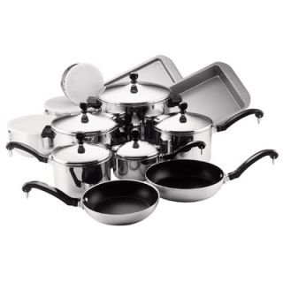farberware classic stainless steel 17 piece cookware set