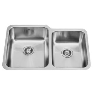 Vigo 32 x 20.5 Undermount Double Bowl Kitchen Sink and Faucet in