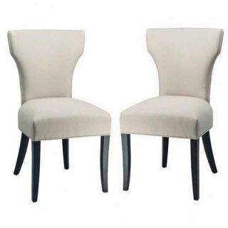 Safavieh Matty Top grain Bi cast Leather Side Chair in White (Set of 2