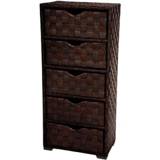 Oriental Furniture 25 Natural Fiber Chest of Drawers in Mocha
