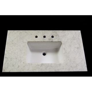 Vintage Stone 22 x 37 Marble Vanity Top with 8 Centers and