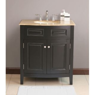 Virtu Seville Single 32 Bathroom Vanity in Black   LS 1023T