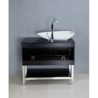 Legion Furniture 35.5 Single Bathroom Vanity Set in Black