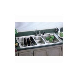 Elkay Gourmet 22x43 Self Rimming Triple Bowl Kitchen Sink with