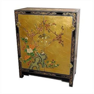 Oriental Furniture Asian Gold Leaf Lacquer Cabinet   LCQ 38 GB