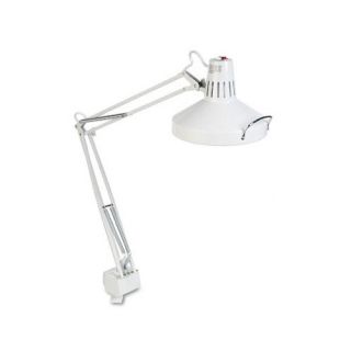  Three Way Incandescent/Flourescent Clamp On Lamp, 40 Reach, White