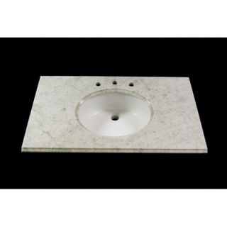 Vintage Stone 22 x 43 Marble Vanity Top with 8 Centers in White