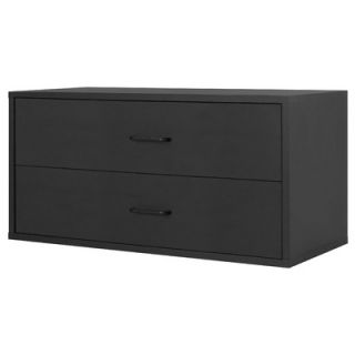 Foremost Modular Storage Large Two Drawer Cube in Black