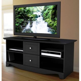 Nexera Pinnacle 56 TV Stand with Two Center Drawers in Black