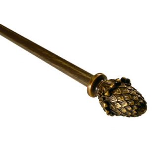 BCL Drapery Hardware Pine Cone Curtain Rod in Antique Gold