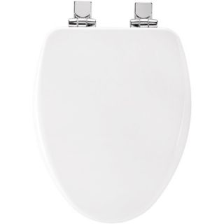 Elongated High Density Molded Wood Toilet Seat with Stylish, Secure