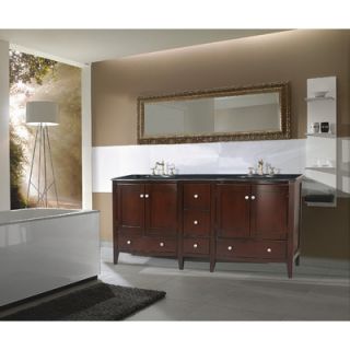 Stufurhome Corona 72 Double Bathroom Vanity in Polished Dark Brown