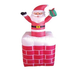 Christmas Inflatables Animated Santa on Chimney