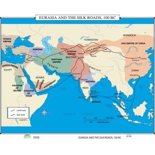 World History Wall Maps   Eurasia & Silk Roads