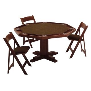 Kestell Furniture 52 Oak Pedestal Base Poker Table Set   O 98   X