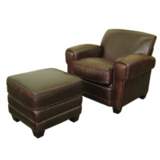 Hokku Designs Paris Classic Leather Chair and Ottoman Set   # 725 Di