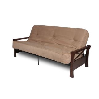 Metal Futon with X Wood Arms