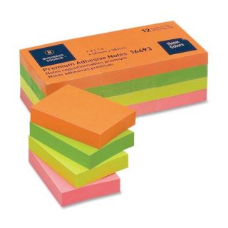 Adhesive Notes,Plain,1 1/2x2,100 Sheets per Pad,12 Pads per Pack