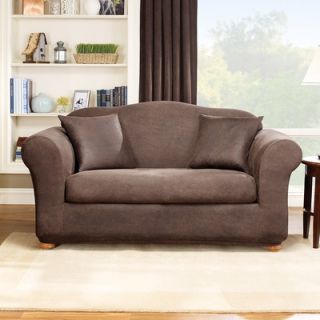 Sure Fit Stretch Leather Two Piece Loveseat Slipcover   171327270U