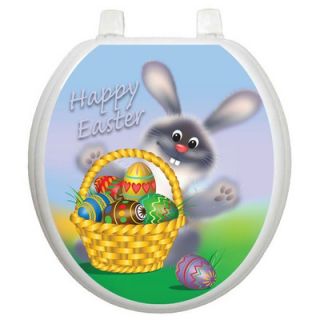 Toilet Tattoos Holiday Toilet Seat Applique with Easter Bunny Design
