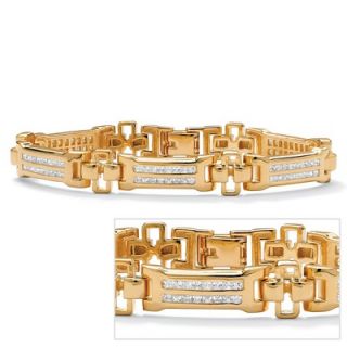 Palm Beach Jewelry Gold Plated Mens Channel Set Cubic Zirconia