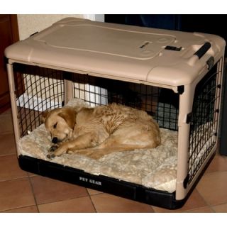 Pet Gear Deluxe Steel Dog Crate in Tan