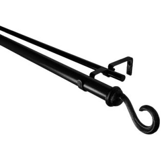 BCL Drapery Hardware Hook Double Curtain Rod in Black